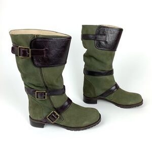 Farylrobin for Anthropologie triple strap buckle boots, new, never worn.